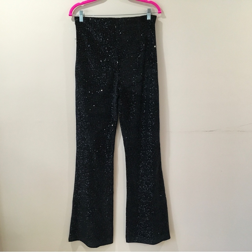 ZARA Elegant Black Sequin Women's Pants - Picture 4 of 11